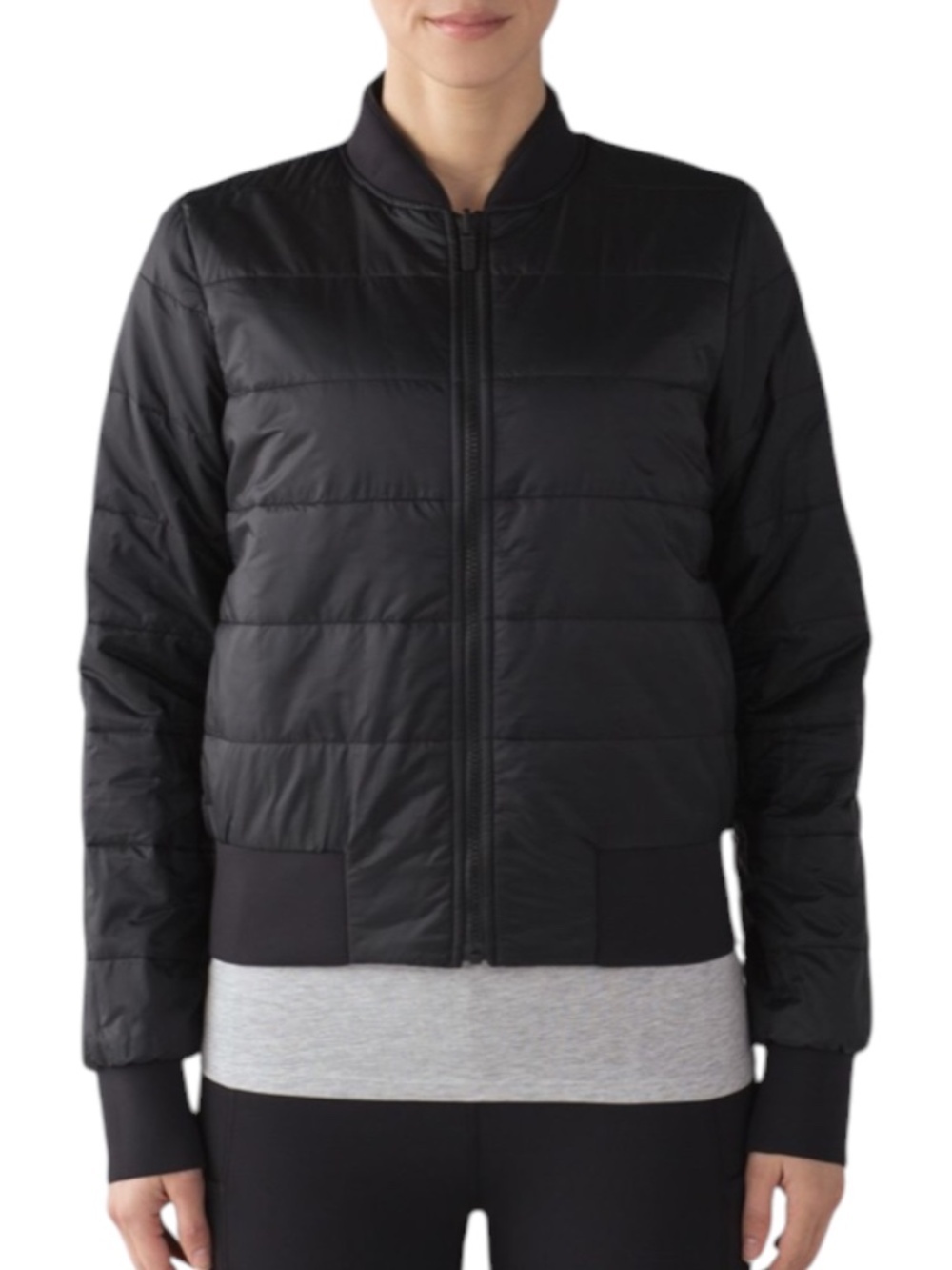 Lululemon Non-Stop Bomber Reversible Zip Up Jacket In Black Style W4BDGS Size 8
